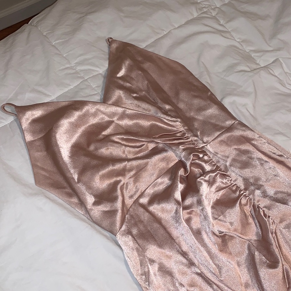 Nastygal satin Nude/Blush evening/event/prom dress SiZE LARGE